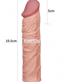 LoveToy X Tender Gerçekçi Dokulu Penis Kılıfı 5 cm Uzatmalı