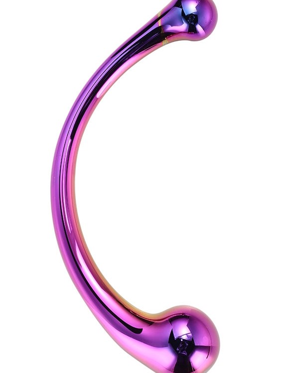Çift Başlı Lüx Kavisli Cam Dildo