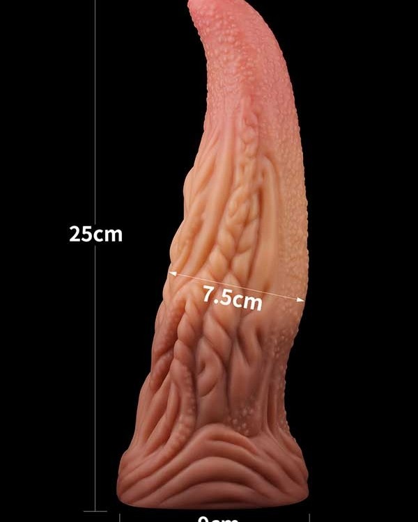 Çift Katmanlı Platinyum Silikon Canavar Dildo 25 cm