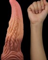 Çift Katmanlı Platinyum Silikon Canavar Dildo 25 cm