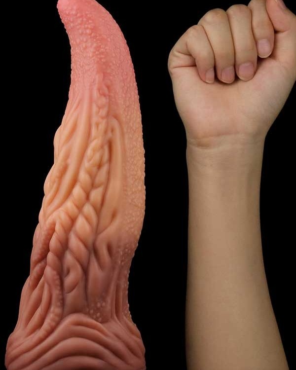 Çift Katmanlı Platinyum Silikon Canavar Dildo 25 cm
