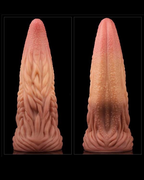 Çift Katmanlı Platinyum Silikon Canavar Dildo 25 cm