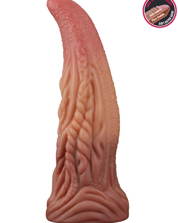 Çift Katmanlı Platinyum Silikon Canavar Dildo 25 cm