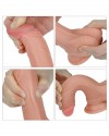 Çift Katmanlı Platinyum Silikon Realistik Dildo 18 cm