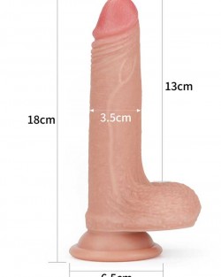 Çift Katmanlı Platinyum Silikon Realistik Dildo 18 cm