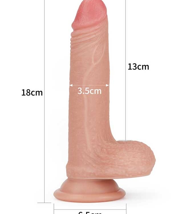 Çift Katmanlı Platinyum Silikon Realistik Dildo 18 cm