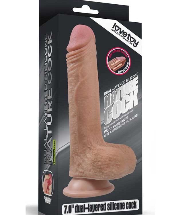 Çift Katmanlı Platinyum Silikon Realistik Dildo 18 cm