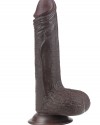 Kayar Derili Çift Katmanlı Gerçekçi Dildo 17.5 cm Siyah