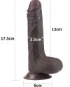 Kayar Derili Çift Katmanlı Gerçekçi Dildo 17.5 cm Siyah