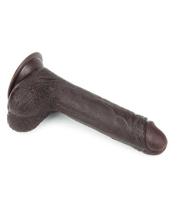Kayar Derili Çift Katmanlı Gerçekçi Dildo 17.5 cm Siyah