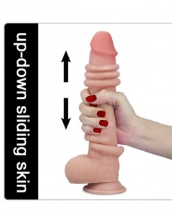 Kayar Derili Çift Katmanlı Realistik Dildo 23 cm