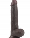 Kayar Derili Çift Katmanlı Realistik Dildo 23 cm Siyah