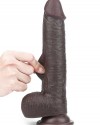 Kayar Derili Çift Katmanlı Realistik Dildo 23 cm Siyah