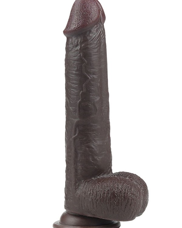 Kayar Derili Çift Katmanlı Realistik Dildo 23 cm Siyah