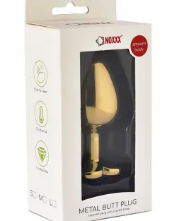 NOXXX Çelik Gold Kalp Mücevherli Anal Plug Büyük Boy