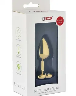 NOXXX Çelik Gold Kalp Mücevherli Anal Plug Küçük Boy