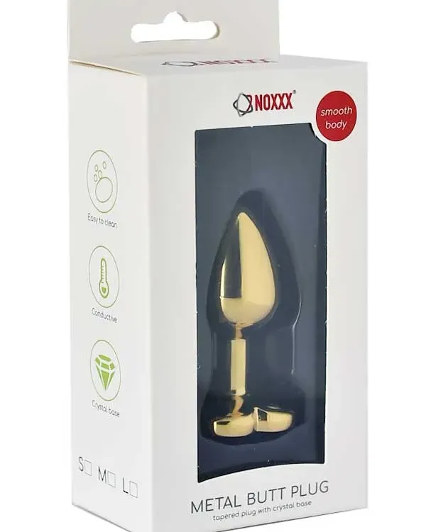 NOXXX Çelik Gold Kalp Mücevherli Anal Plug Küçük Boy
