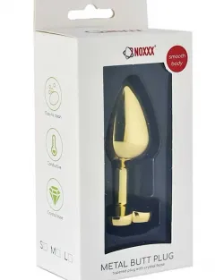 NOXXX Çelik Gold Kalp Mücevherli Anal Plug Orta Boy