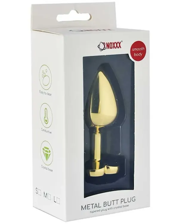 NOXXX Çelik Gold Kalp Mücevherli Anal Plug Orta Boy