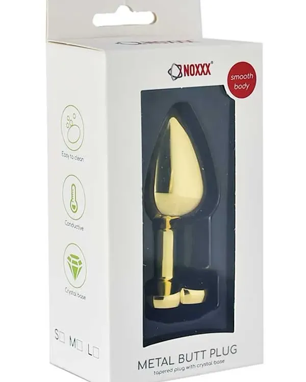 NOXXX Çelik Gold Kalp Mücevherli Anal Plug Orta Boy