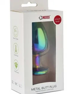 NOXXX Çok Renkli Orta Boy Taşlı Çelik Anal Plug