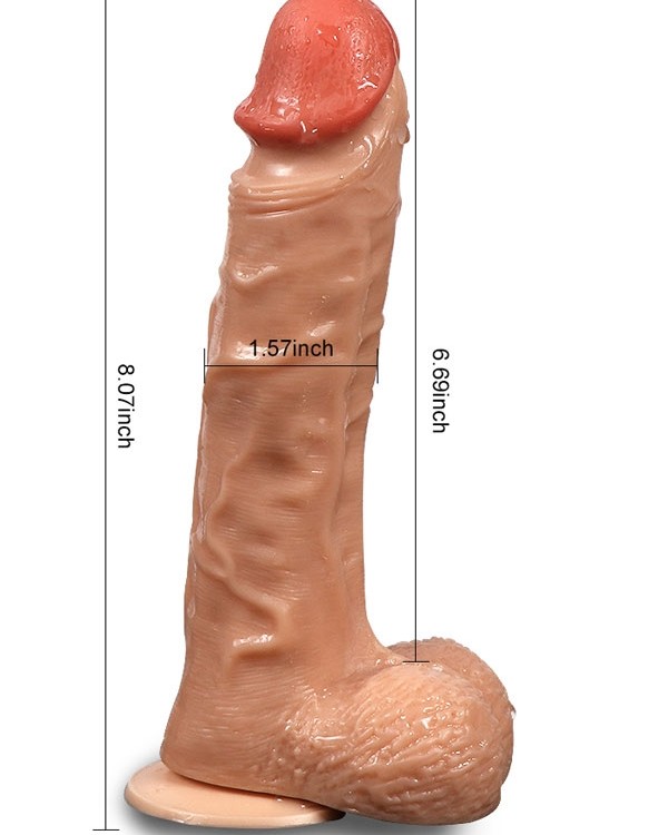 Uzaktan Kumandalı Şarjlı Döner Başlı Titreşimli Realistik Dildo 20.5 cm