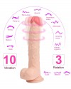 Uzaktan Kumandalı Şarjlı Döner Başlı Titreşimli Realistik Dildo 23 cm