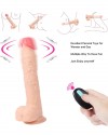 Uzaktan Kumandalı Şarjlı Döner Başlı Titreşimli Realistik Dildo 23 cm