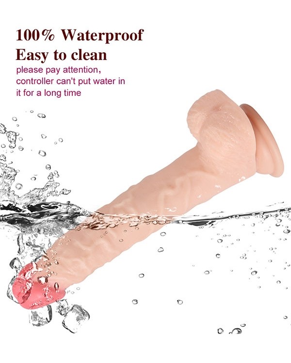 Uzaktan Kumandalı Şarjlı Döner Başlı Titreşimli Realistik Dildo 23 cm