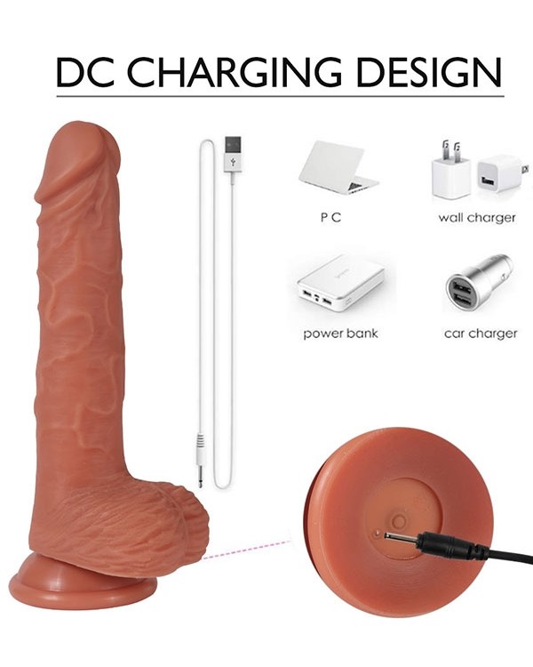 İleri Geri Hareketli Döner Başlı Şarjlı Realistik Dildo 22 cm