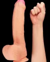 Çift Katmanlı Platinyum Silikon Realistik Dildo 28 cm