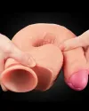 Çift Katmanlı Platinyum Silikon Realistik Dildo 28 cm