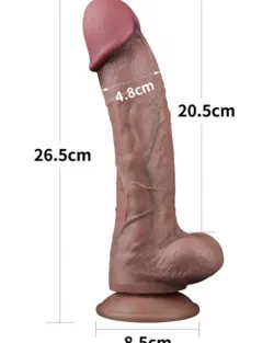 10.5” Dual Layered Platinum Silicone Realistik Penis 26.5 cm