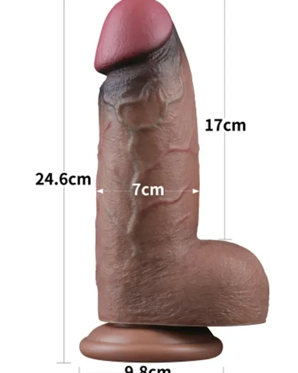 9.5'' Dual Layered Silicone Cock XXL 24.5 cm