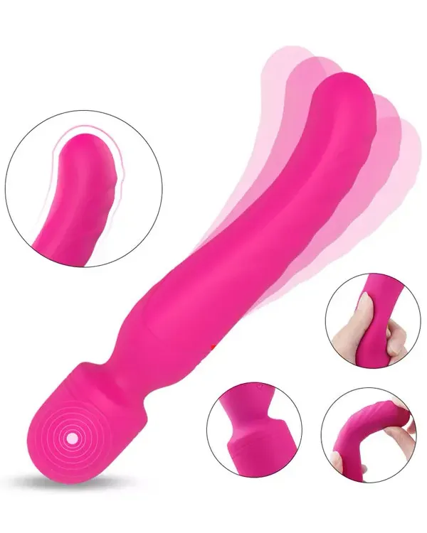 Isıtmalı Masaj Wand Çift Taraflı Vibratör 23 cm