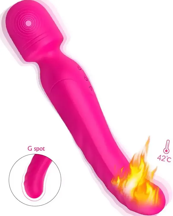 Isıtmalı Masaj Wand Çift Taraflı Vibratör 23 cm