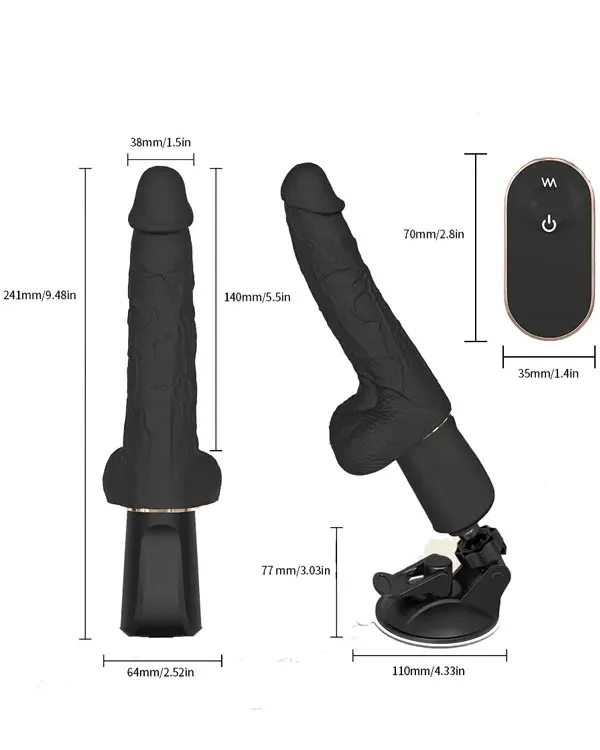 İleri Geri ve Dönme Hareketli Isıtmalı Şarjlı Uzaktan Kumandalı Vantuzlu Sex Makinesi