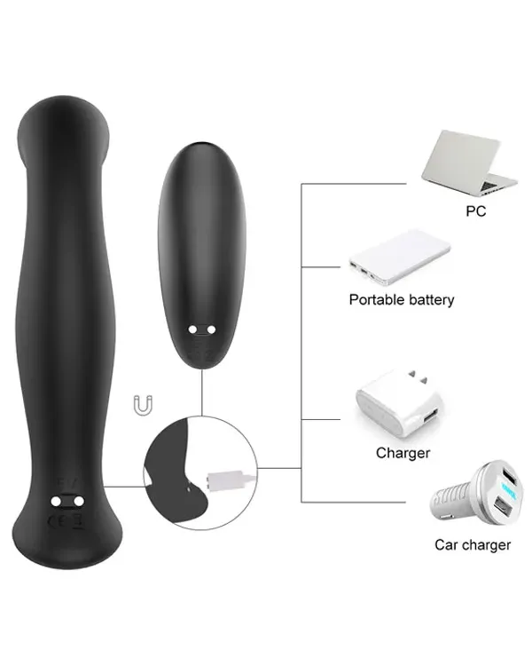Anal ve Prostat Uyarım Vibratörü Uzaktan Kumandalı Şarjlı