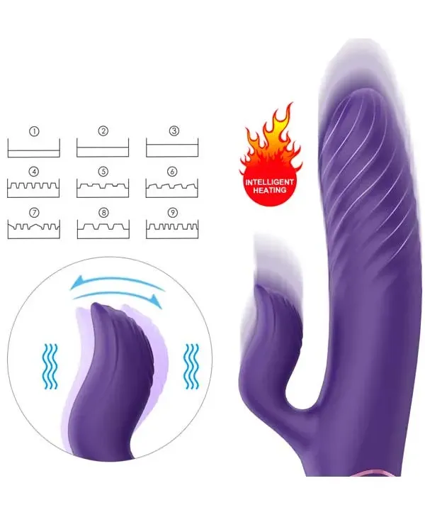 İleri Geri Hareketli Isıtmalı Şarjlı G-Spot Vibratör 21 cm