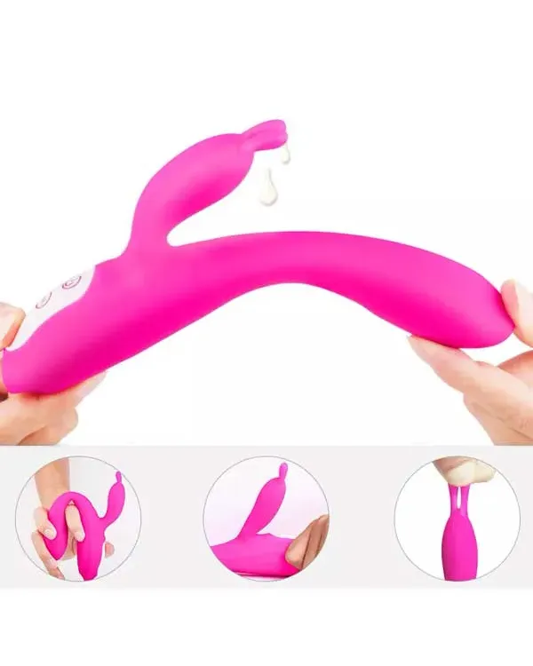 Isıtmalı Şarjlı Güçlü Titreşimli Tavşan Vibratör 22 cm
