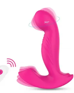 Giyilebilir Şarjlı Uzaktan Kumandalı Döner Başlı Klitoris Uyarıcılı Anal Vibratör