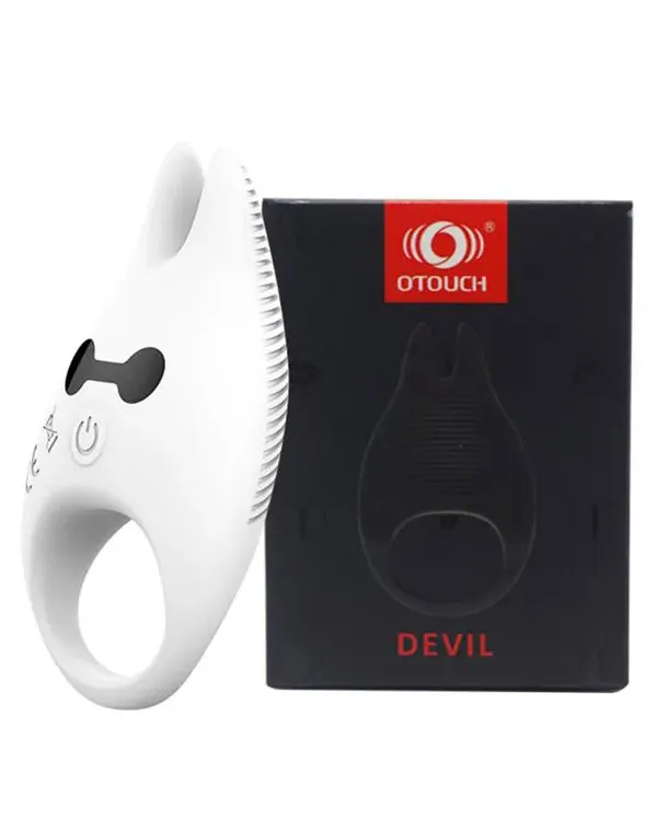 Diablo Led Işıklı Şarjlı Titreşimli Penis Halkası