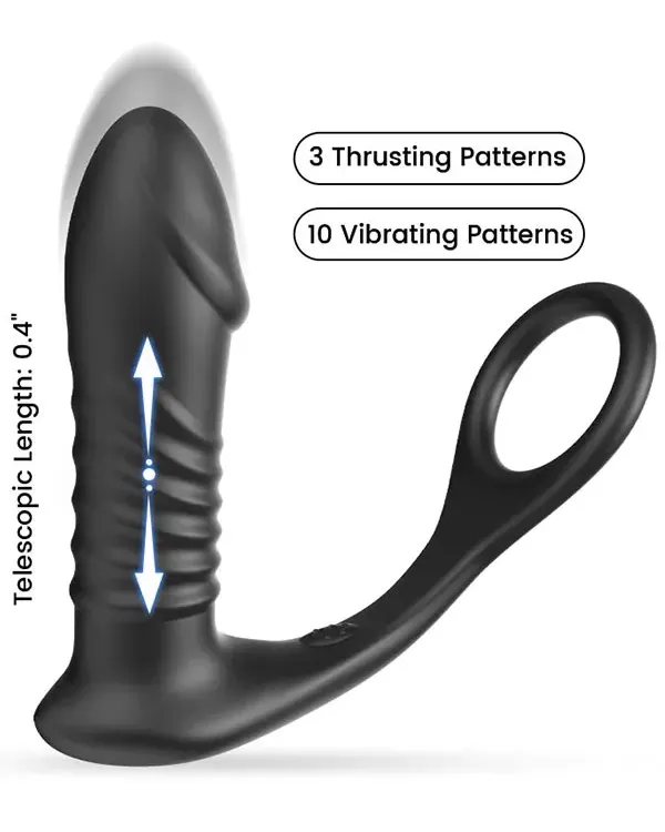 NOXXX A-Heros Best Mate Kumandalı Şarjlı İleri Geri Hareketli Penis Halkalı Anal Vibratör
