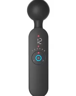 Isıtmalı Şarjlı 12 Titreşim Modlu Wand LCD Ekranlı Vibratör 22 cm