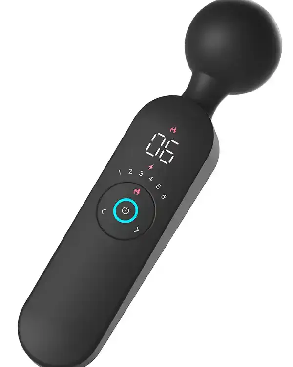 Isıtmalı Şarjlı 12 Titreşim Modlu Wand LCD Ekranlı Vibratör 22 cm