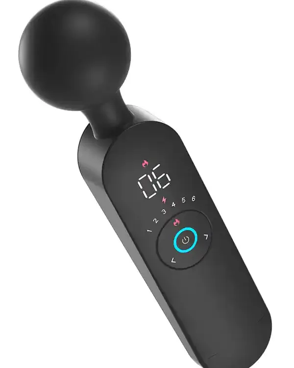 Isıtmalı Şarjlı 12 Titreşim Modlu Wand LCD Ekranlı Vibratör 22 cm