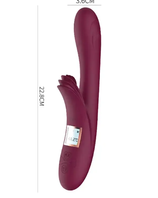 Isıtmalı Şarjlı LCD Ekranlı 10 Titreşim Modlu Vibratör 23 cm