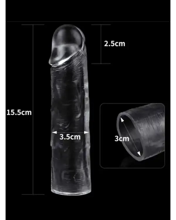 Flawless Şeffaf Penis Kılıfı 2.5 cm Uzatmalı