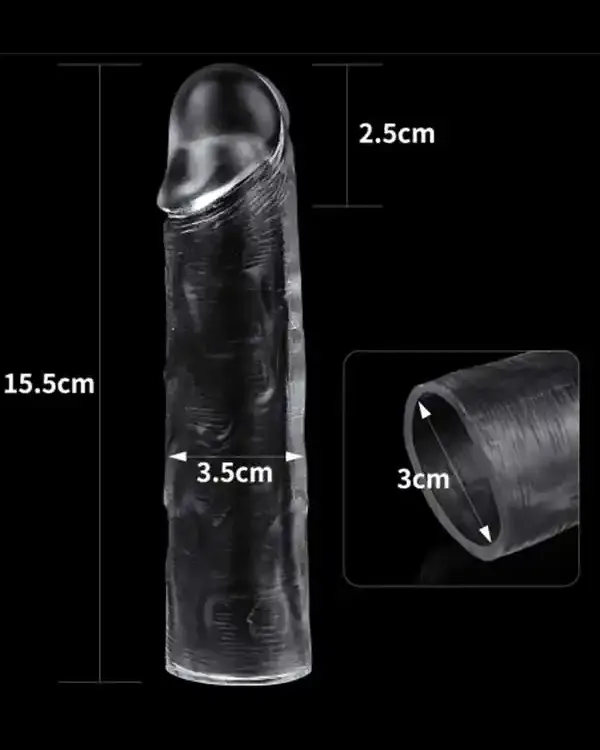 Flawless Şeffaf Penis Kılıfı 2.5 cm Uzatmalı