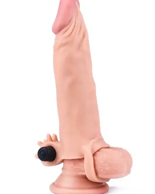 X Tender Titreşimli Realistik Penis Kılıfı 4 cm Uzatmalı